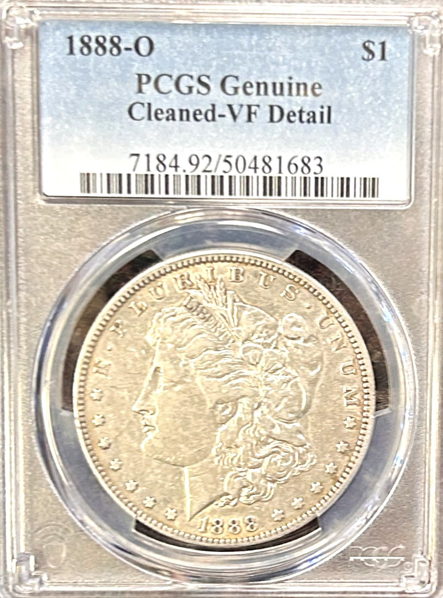 1888-O Morgan Silver Dollar Genuine Cleaned-VF Detail