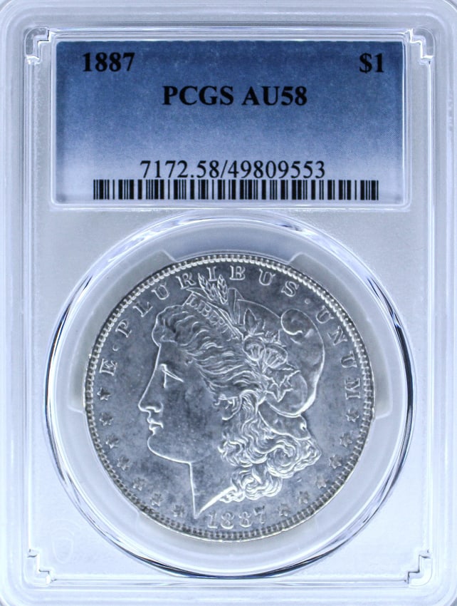 1887 Morgan Silver Dollar AU58