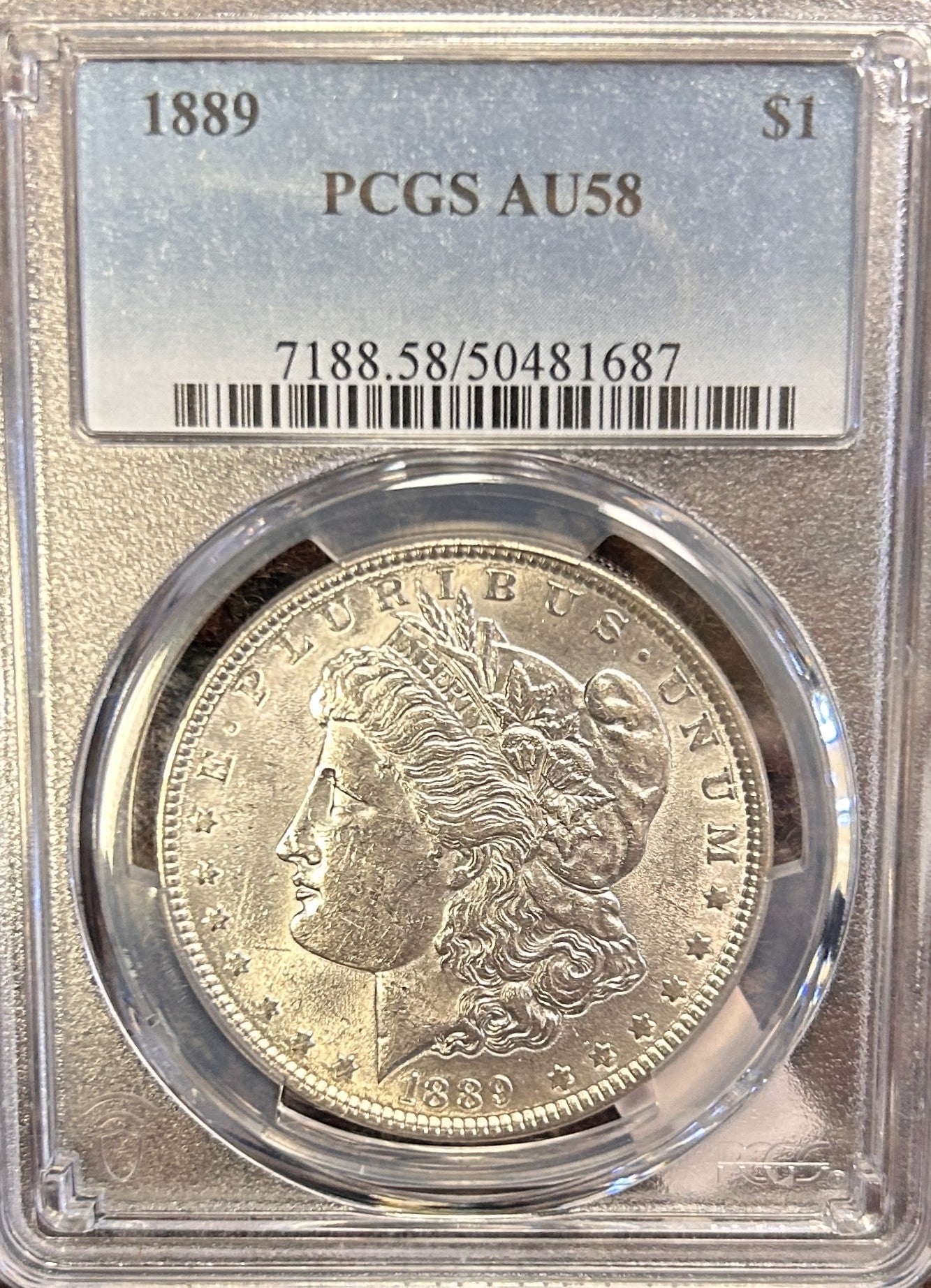 1889 Morgan Silver Dollar AU58