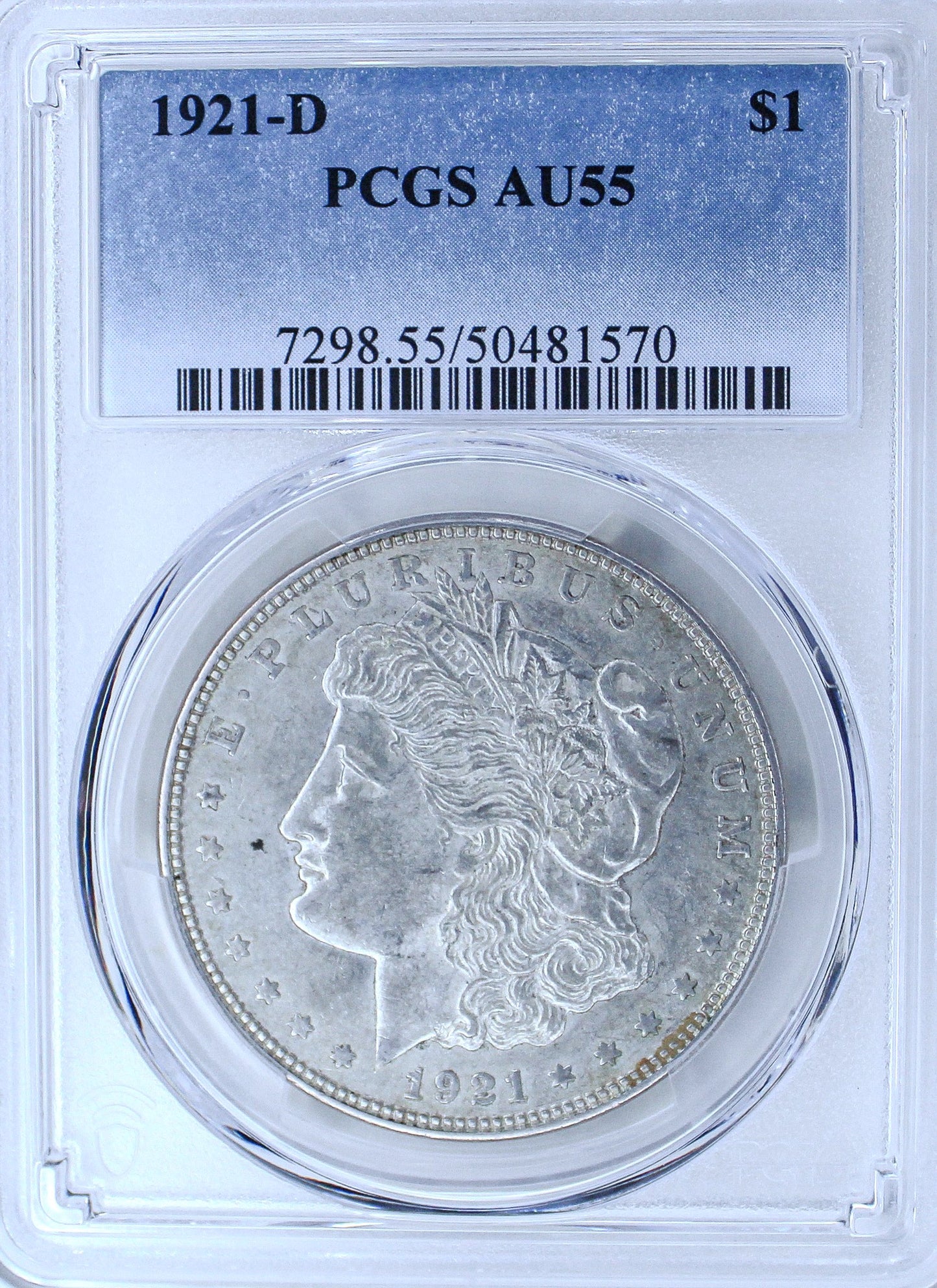 1921-D Morgan Silver Dollar AU55