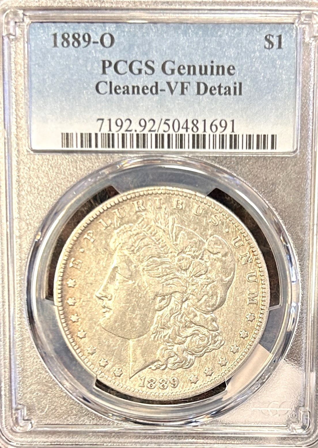 1889-O Morgan Silver Dollar Genuine Cleaned-VF Detail