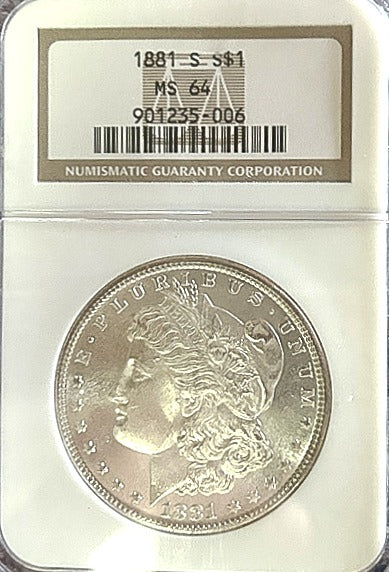 1881-S Morgan Silver Dollar MS64