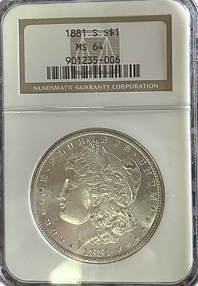 1881-S Morgan Silver Dollar MS64