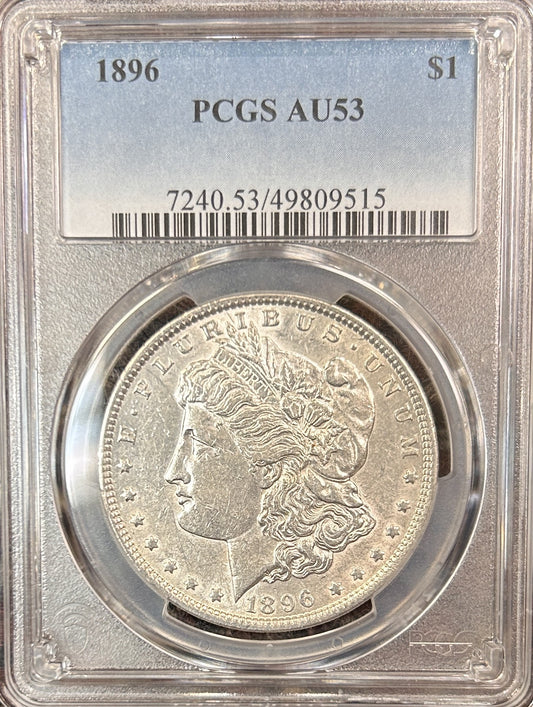 1896 Morgan Silver Dollar AU53