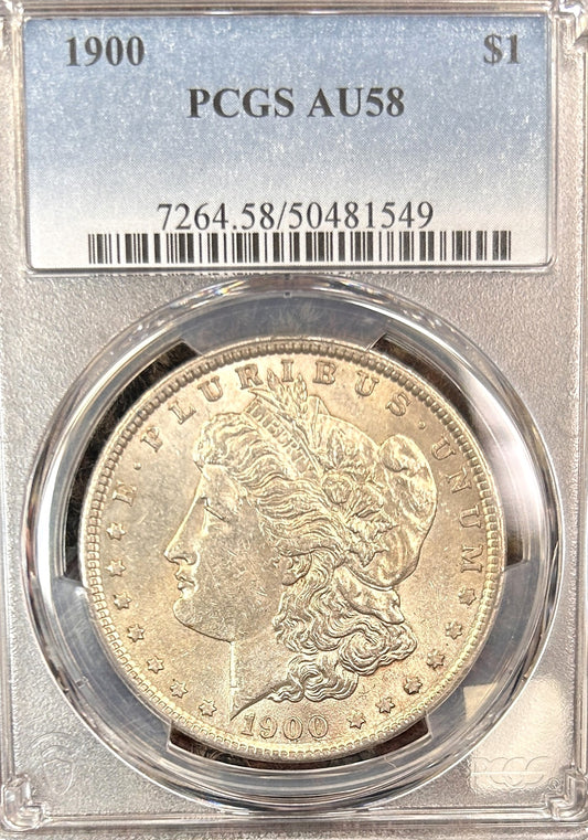 1900 Morgan Silver Dollar AU58