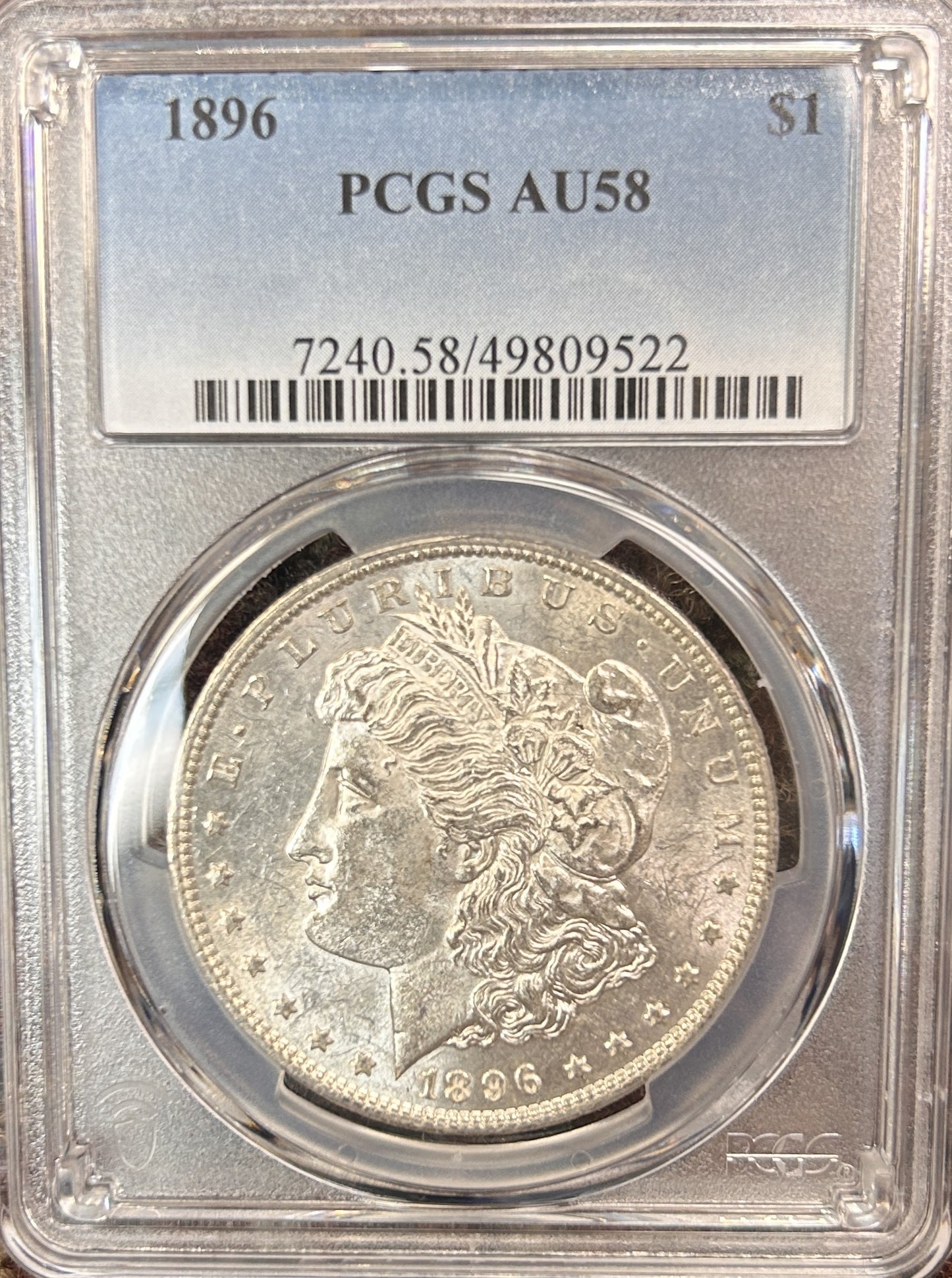 1896 Morgan Silver Dollar AU58