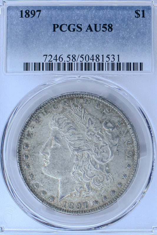 1897 Morgan Silver Dollar AU58