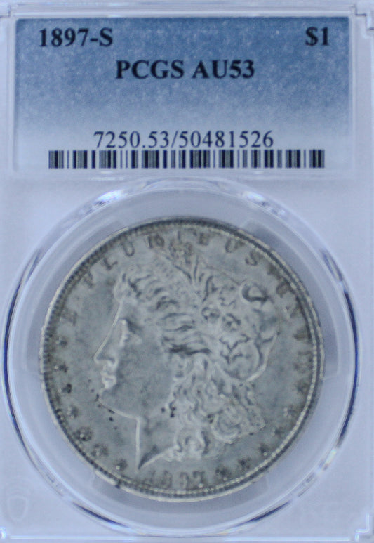 1897-S Morgan Silver Dollar AU53