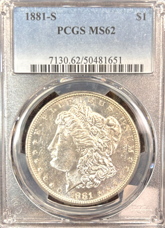 1881-S Morgan Silver Dollar MS62