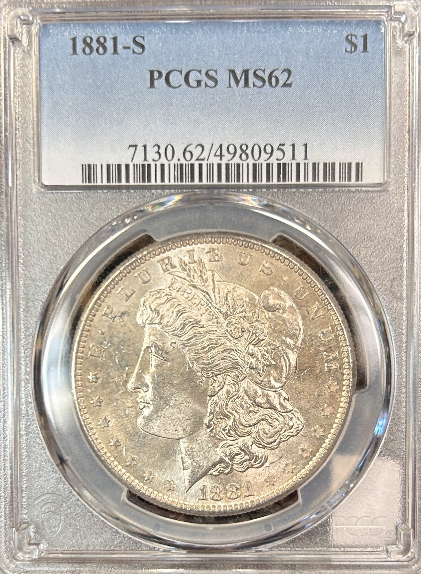 1881-S Morgan Silver Dollar MS62