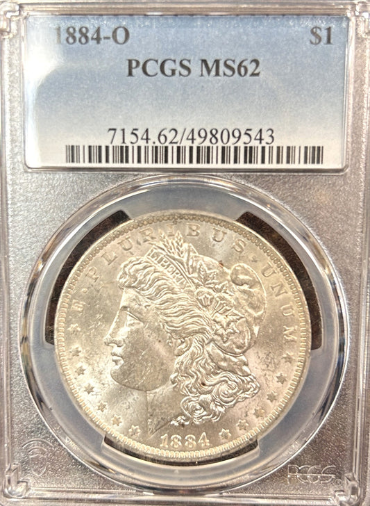 1884-O Morgan Silver Dollar MS62