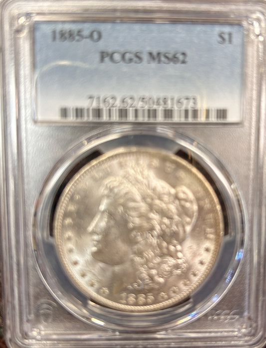 1885-O Morgan Silver Dollar MS62