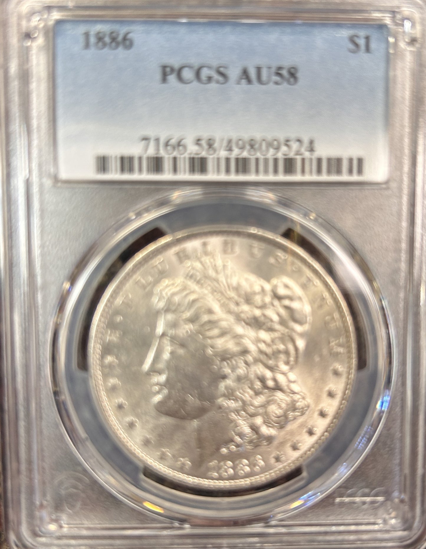 1886 Morgan Silver Dollar AU58