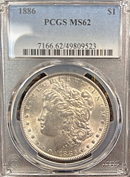 1886 Morgan Silver Dollar AU58