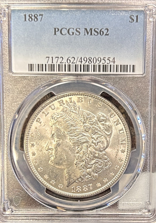 1887 Morgan Silver Dollar MS62